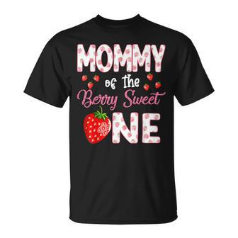 Mommy Of The Berry Sweet One Strawberry First Birthday T-Shirt - Monsterry CA