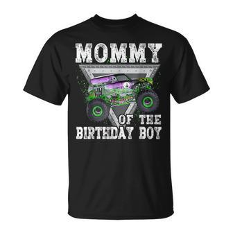 Mommy Of The Birthday Boy Monster Truck Birthday Family T-Shirt - Seseable