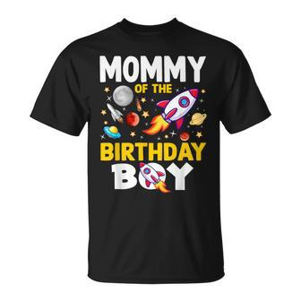 Mommy Of The Birthday Boy Space Bday Party Celebration T-Shirt - Thegiftio UK