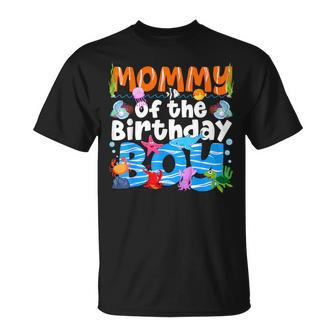 Mommy Under Sea Birthday Party Boys Ocean Sea Animals Themed T-Shirt - Thegiftio UK