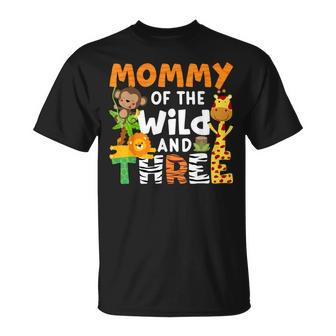 Mommy Of The Wild And Three Zoo Birthday Party Safari Theme T-Shirt - Thegiftio UK