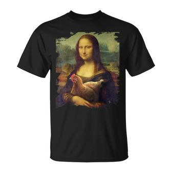 Mona Chicken Lisa Classic Da Vinci Chickens T-Shirt - Thegiftio UK
