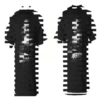 Mona Lisa Gioconda De Leonardo Dainci Blanco Y Negro Camiseta unisex - Regaloses