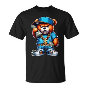 Money Callin Hip Hop Teddy Bear Gangsta Hustle Streetwear T-Shirt | Mazezy