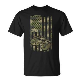 Monster Trucker Retro Monster Truck Usa Flag 4Th July T-Shirt | Mazezy