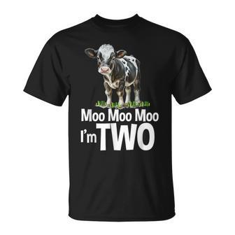Moo Moo I'm Two 2Nd Birthday Cute Cow Sounds Toddler T-Shirt - Monsterry AU