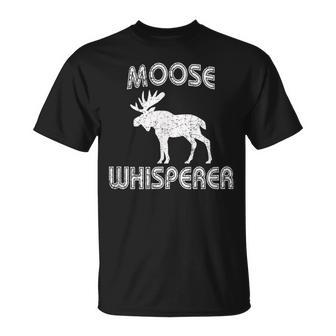 Moose Whisperer Vintage Bull Moose Antlers T-Shirt - Monsterry