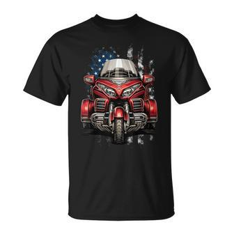 Motorcycle Trike American Patriotic Motortrike Us Flag Trike T-Shirt - Monsterry DE