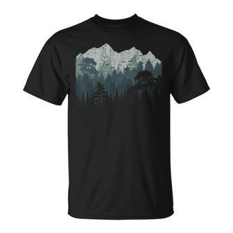 Mountain Nature Hiking Wildlife Trees Outdoor Forest Camping T-Shirt - Seseable