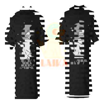 Mujer Laika Sputnik Perro Espacial Udssr Cuello V Camiseta unisex - Regaloses