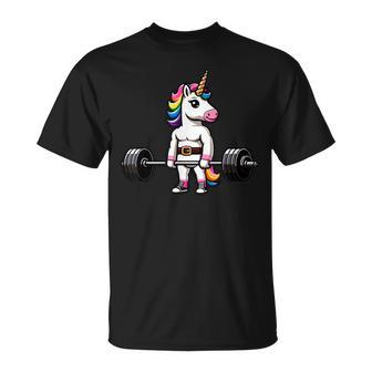 Muscle Gym Unicorn Bodybuilder Nerd Weightlifting T-Shirt - Monsterry UK