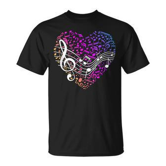 Musical Notes Heart Treble Clef Music T-Shirt - Monsterry CA