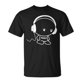 Musicman With Headset Stick Figure T-Shirt - Monsterry