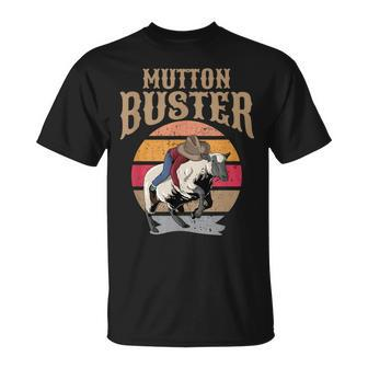Mutton Busting Youth Rodeo Sheep Riding Event Buster T-Shirt - Monsterry