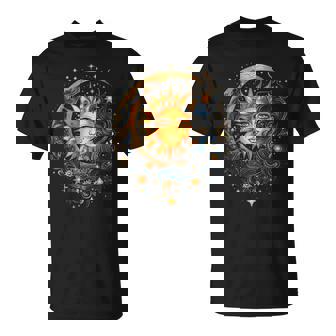 Mystic Sun And Moon Woman Mystical Flowers Aesthetic T-Shirt | Seseable CA