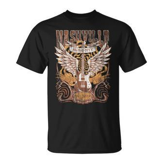 Nashville Tennessee Guitar Country Music City Guitarist T-Shirt - Monsterry DE