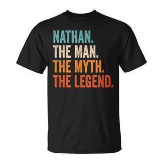 Nathan The Man The Myth The Legend First Name Nathan T-Shirt - Seseable