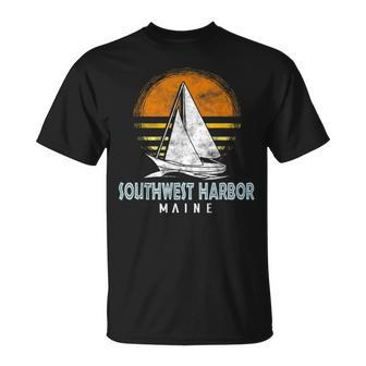 Nautical Boat Southwest Harbor Maine Yacht Club T-Shirt - Monsterry UK