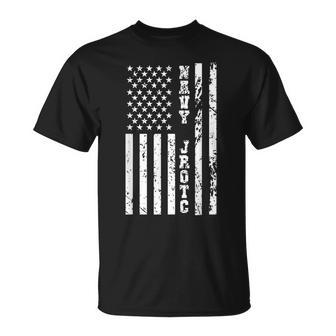 Navy Jrotc United States Navy Junior Rotc W Us Flag T-Shirt - Monsterry