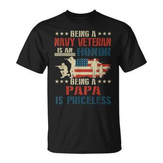 I Am A Navy Veteran Papa T-Shirt - Monsterry AU