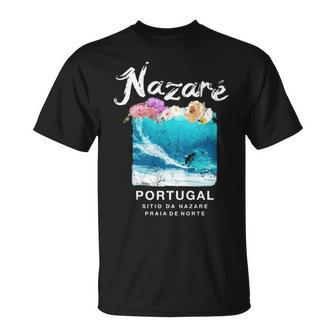 Nazare Portugal Big Wave Surfing Vintage Surf T-Shirt | Mazezy DE