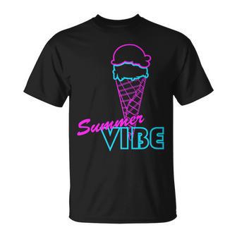 Neon 80S Summer Vibe Ice Cream T-Shirt - Monsterry CA