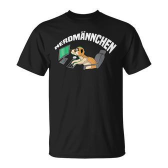 Nerdmännchen Programmer Gaming Meerkat Gamer T-Shirt - Seseable