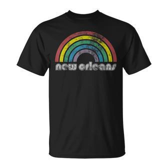 New Orleans Rainbow 70'S 80'S Style Retro Gay Pride T-Shirt - Monsterry