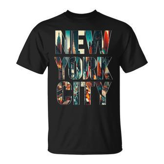 New York City Iconic Skyline Souvenir New York Love Nyc T-Shirt | Mazezy AU