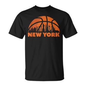 New York City Skyline New York Basketball Fan Jersey T-Shirt - Monsterry AU