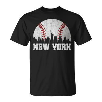 New York Retro Baseball Lover Met At Game Day T-Shirt | Mazezy UK