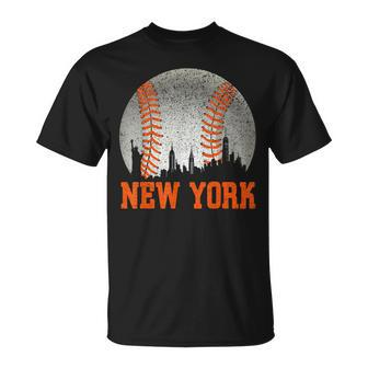 New York Retro Baseball Lover Met At Game Day T-Shirt - Monsterry
