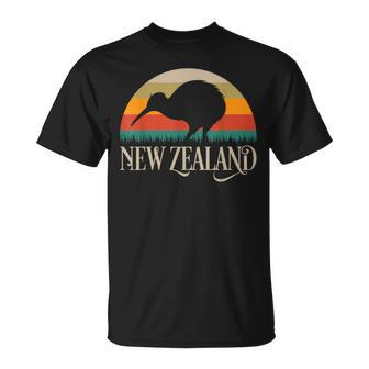 New Zealand Kiwi Vintage Bird Nz Travel Kiwis New Zealander T-Shirt - Seseable