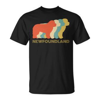 Newfoundland Dog Breed Vintage Look Silhouette T-Shirt - Monsterry CA