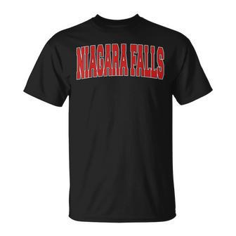 Niagara Falls Canada Varsity Style Vintage Canadian Sports T-Shirt - Monsterry CA