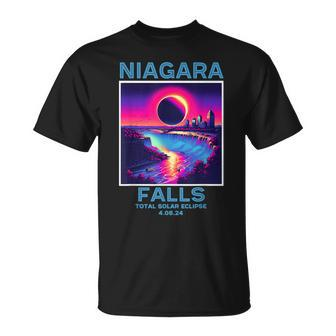 Niagara Falls Total Solar Eclipse 2024 80S New York Canada T-Shirt | Mazezy
