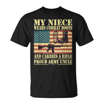 My Niece Wears Combat Boots Proud Army Uncle Military Family T-Shirt - Monsterry UK