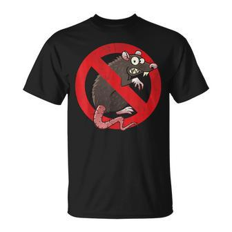 No Rats Union Pest Control Rat Sign Gag No Rats Allowed T-Shirt - Seseable