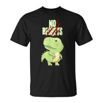 No Regrets Green T-Rex Dinosaur Saying Product T-Shirt - Monsterry AU