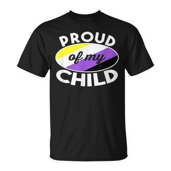 Non Binary Pride Clothes Proud Of My Nonbinary Child Dad Mom T-Shirt - Monsterry AU