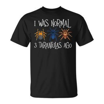 I Was Normal 3 Tarantulas Ago Arachnid Spider Lover T-Shirt - Monsterry DE