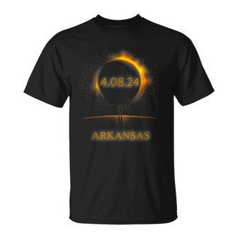 North America Solar Eclipse 40824 Arkansas Souvenir T-Shirt | Mazezy