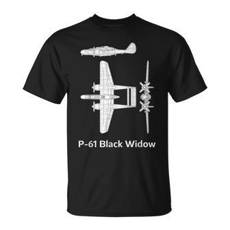 Northrop P-61 Black Widow P61 Plane P 61 Night Fighter P 61C T-Shirt | Mazezy