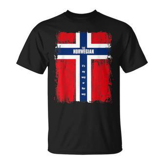 The Norwegian My Way Or Norway Proud Norge Flag T-Shirt - Monsterry CA