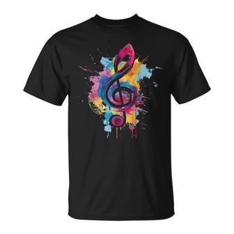 Notenschlüssel T Musiker & Musik Geschenkidee Gitarre T-Shirt - Geschenkecke