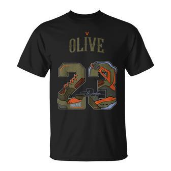 Number 23 Dirty Dunkare Olive 5S Matching T-Shirt - Monsterry