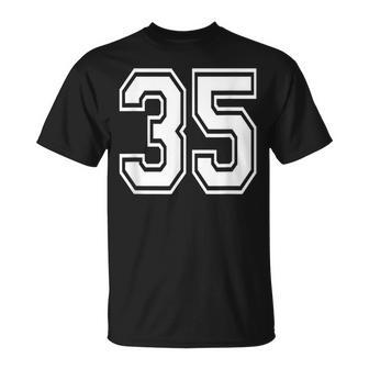 Number 35 Birthday Varsity Sports Team Jersey T-Shirt - Monsterry CA