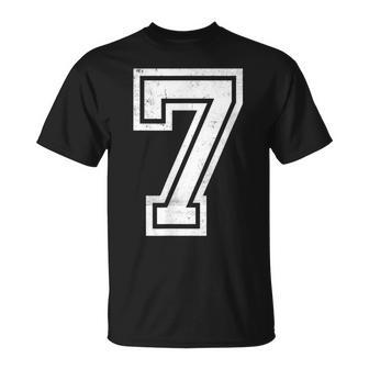 Number 7 Seven Sport Jersey Lucky No 7Th Birthday Vintage T-Shirt - Monsterry AU