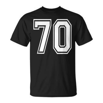 Number 70 Birthday Varsity Sports Team Jersey T-Shirt - Monsterry