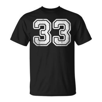 Número 33 Deportiva Blancaintage 33 Cumpleaños Camiseta unisex - Regaloses